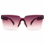 Burgundy square UV400 fashion sunglasses with PC lenses and PC frame, prescription lens compatible